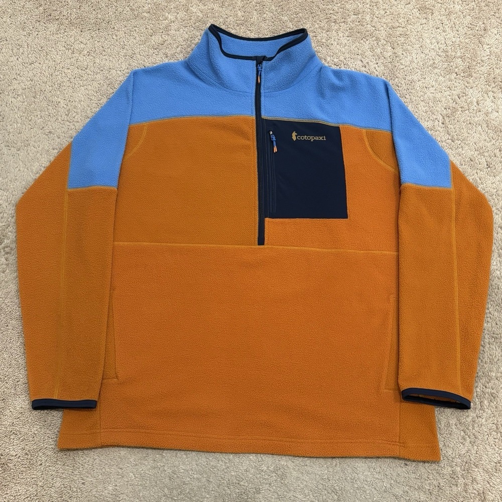 Cotopaxi Abrazo Fleece Jacket Half Zip Pullover Mens XXL Canyon Orange Blue